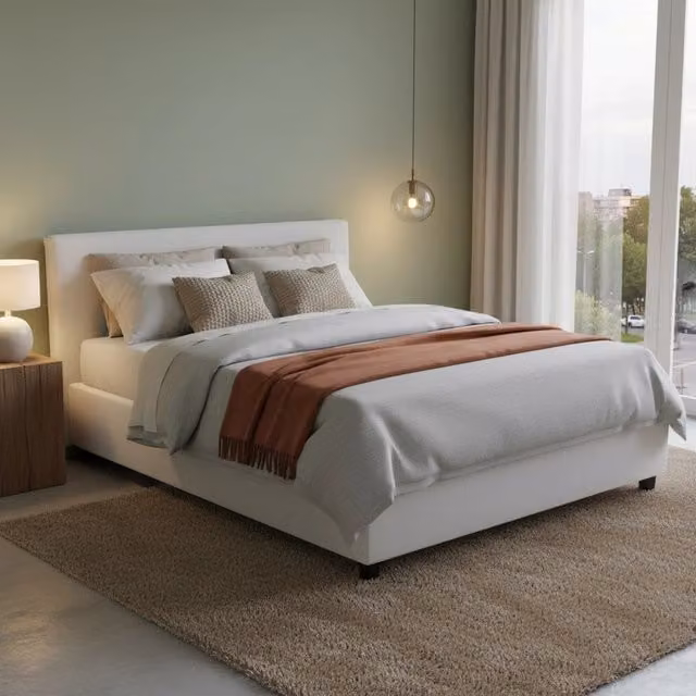 Letto Matrimoniale Nessuna Talamo Italia con Materasso Incluso, Bianco, L/P: 160 x 200 cm