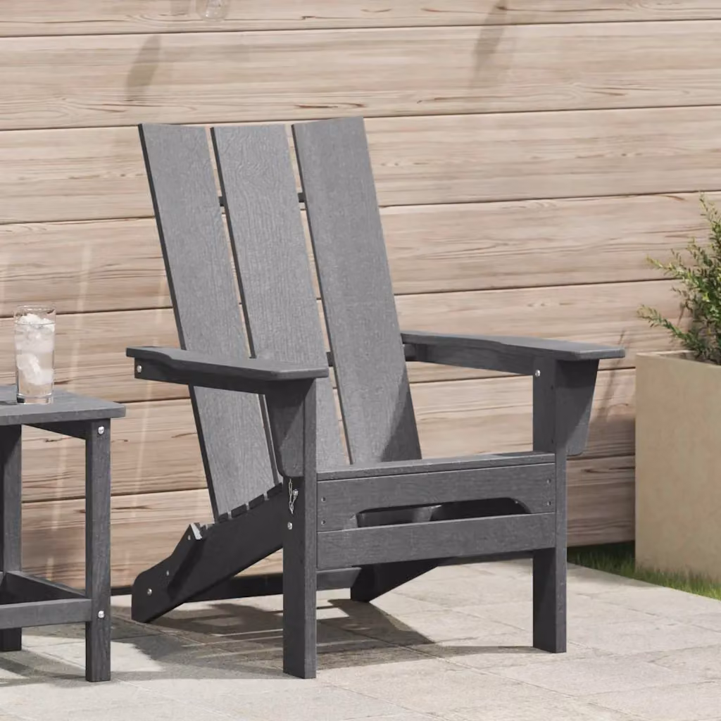 Sedia Adirondack pieghevole vidaXL Grigio chiaro L: 80,5 cm, P: 74,5 cm, H: 92 cm