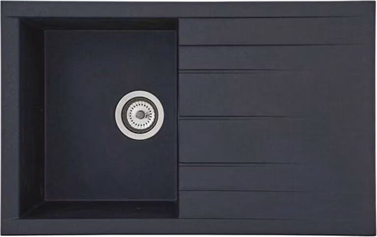 Lavello Cucina Lavello da incasso Lavello Granit Mineralite 80 x 50 Nero Respekta Houston