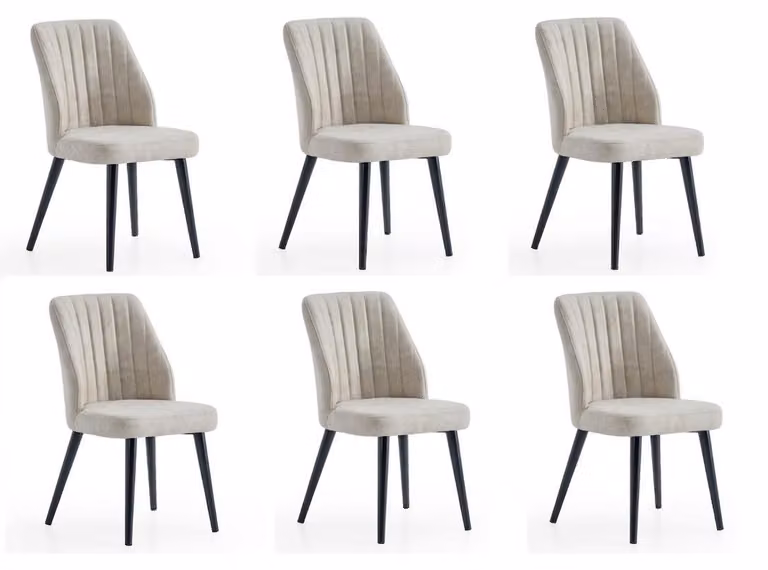 Set di 6 sedie beige: comode, moderne, eleganti, morbide, classiche
