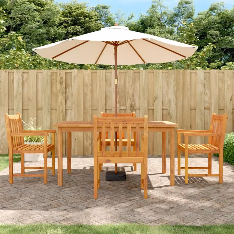 Set da pranzo per giardino vidaXL in legno di acacia marrone, 5 pezzi