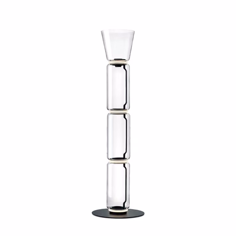 Flos - Noctambule Floor 3 High Cylinder Cone Big Base - Lampada da terra - Nero