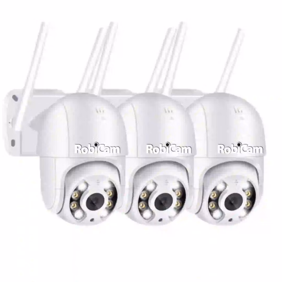 3 pezzi, RobiCam, iCsee, esterna, WiFi, telecamera impermeabile, NEW, 4MP, ULTRA HD, Waterproof 360, visione notturna a colori, notifiche