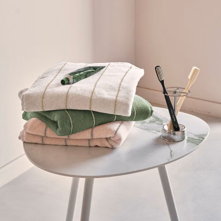 SMART Coppia ospite e asciugamano - Colore: SMART - VERDE/OFF-WHITE,Taglia: 40x60 + 50x100