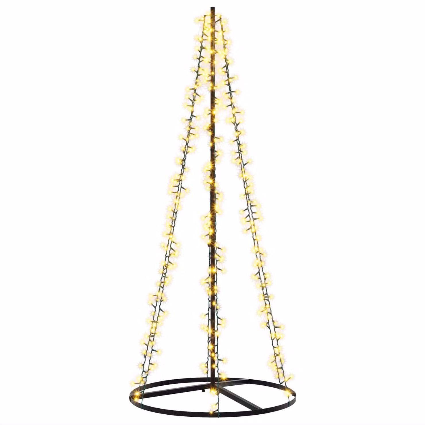 Albero di Natale a LED, 165 cm, 540 LED, luce bianca calda, struttura in acciaio, colore nero
