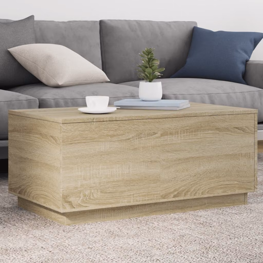 vidaXL Tavolino da Soggiorno Moderno in Legno Marrone Rovere L: 90 cm, P: 50 cm, H: 40 cm