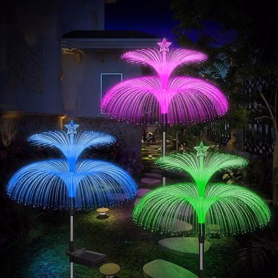 Set di 3 luci solari, impermeabili, con zoom 7x, dotate di doppi copri-luce e decorazioni a forma di stelle, ideali per l'arredamento esterno, per giardini e prati, perfette per le decorazioni natalizie all'aperto.