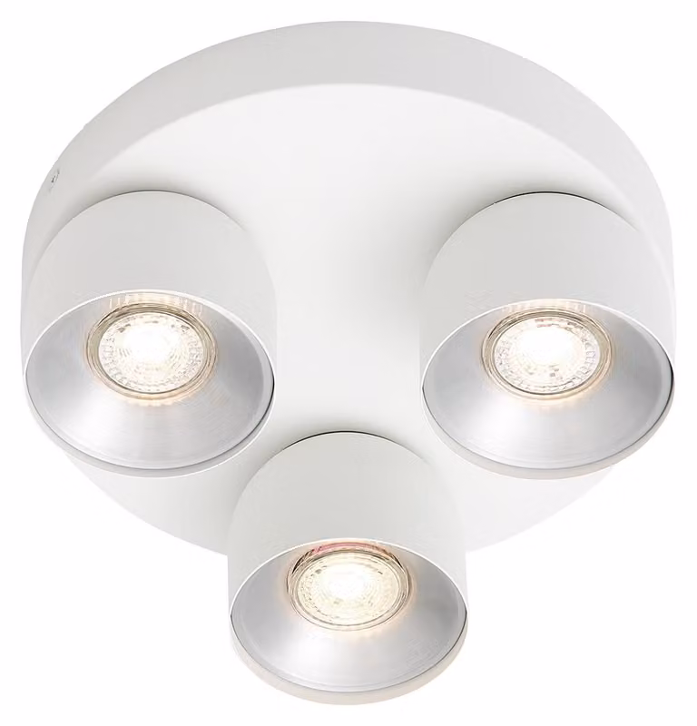 Lampada LED da soffitto inclinabile NORDLUX Pitcher on rail, Variante: Ø 270 x 116 mm, 3 x 10 W, GU10, bianco