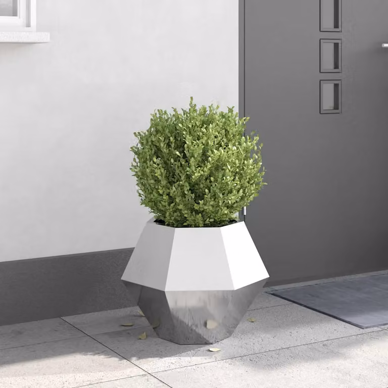 Fioriera vidaXL in acciaio inox color argento L: 50 cm, P: 50 cm, H: 40 cm