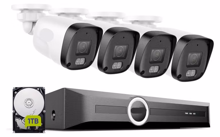 Kit di telecamere di sicurezza - Sistema di videosorveglianza - Sistema di telecamere IP - Kit di videosorveglianza - Sistema di sicurezza PoE