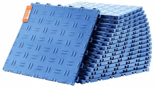 Piastrelle per Garage ad Incastro VEVOR in PP Blu, Confezione da 50 pezzi, L/P/H: 30,5 x 30,5 x 1,34 cm