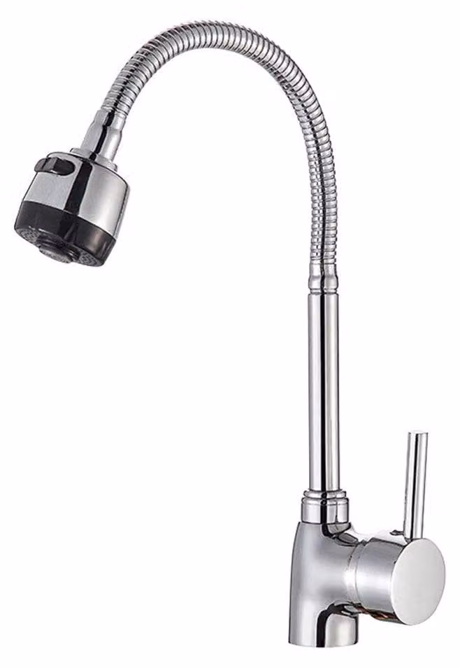 Solidchoice - Rubinetto da cucina in ottone con acqua calda e fredda