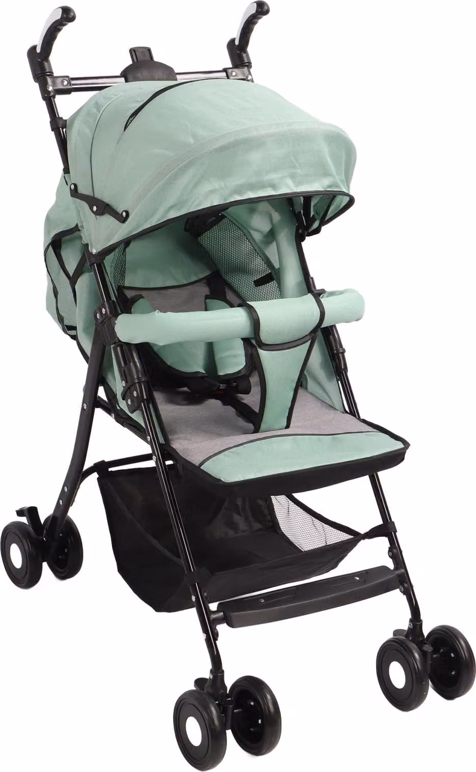 Passeggino per bambini, pieghevole, cintura a 5 punti, ruote universali, leggero, verde