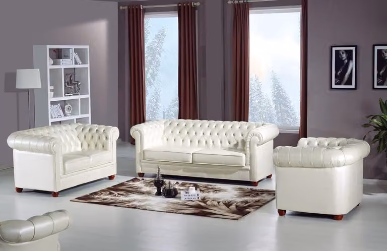 Edle Designer Polster Couch Luxus Chesterfield Sitz Garnituren Sofas Couchen 388
