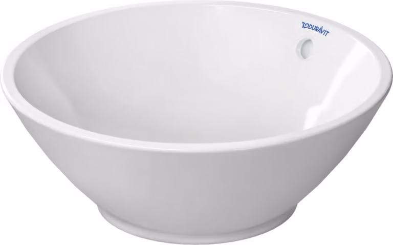 Duravit Bacino vasque à poser, ronde, avec trop-plein, sans plage de robinetterie, 420mm, 0325420000, 0325420000