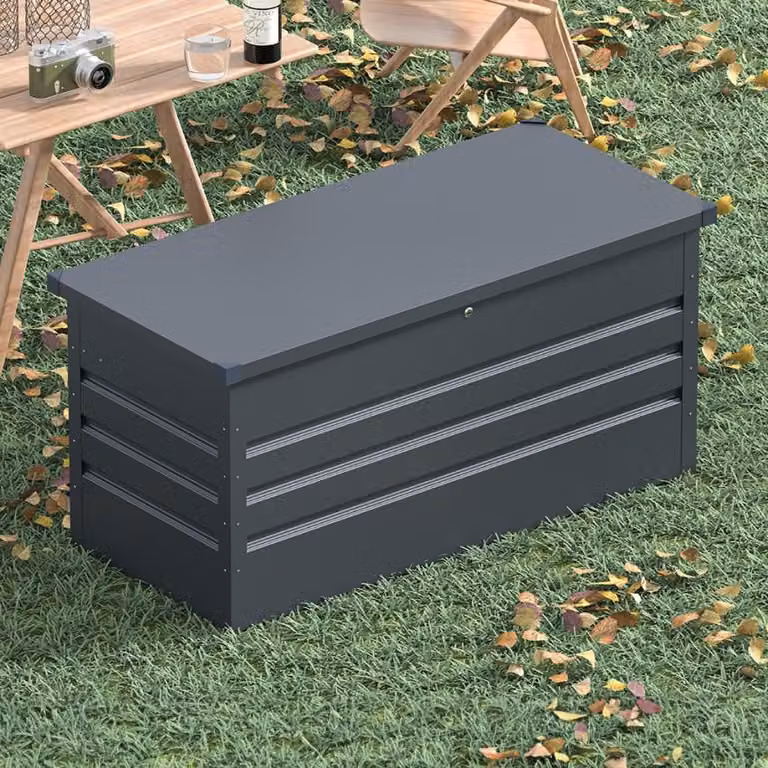Contenitore in acciaio per esterni Baule da giardino 132x61x62cm Chamonix