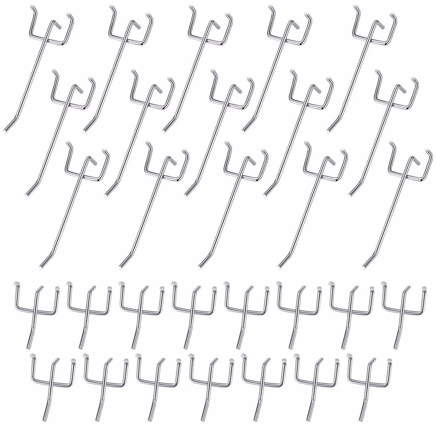 30 ganci a forma di S, ideali per appendere supporti per utensili, adatti per pareti, garage, scaffali e officine - 10 cm / 5 cm