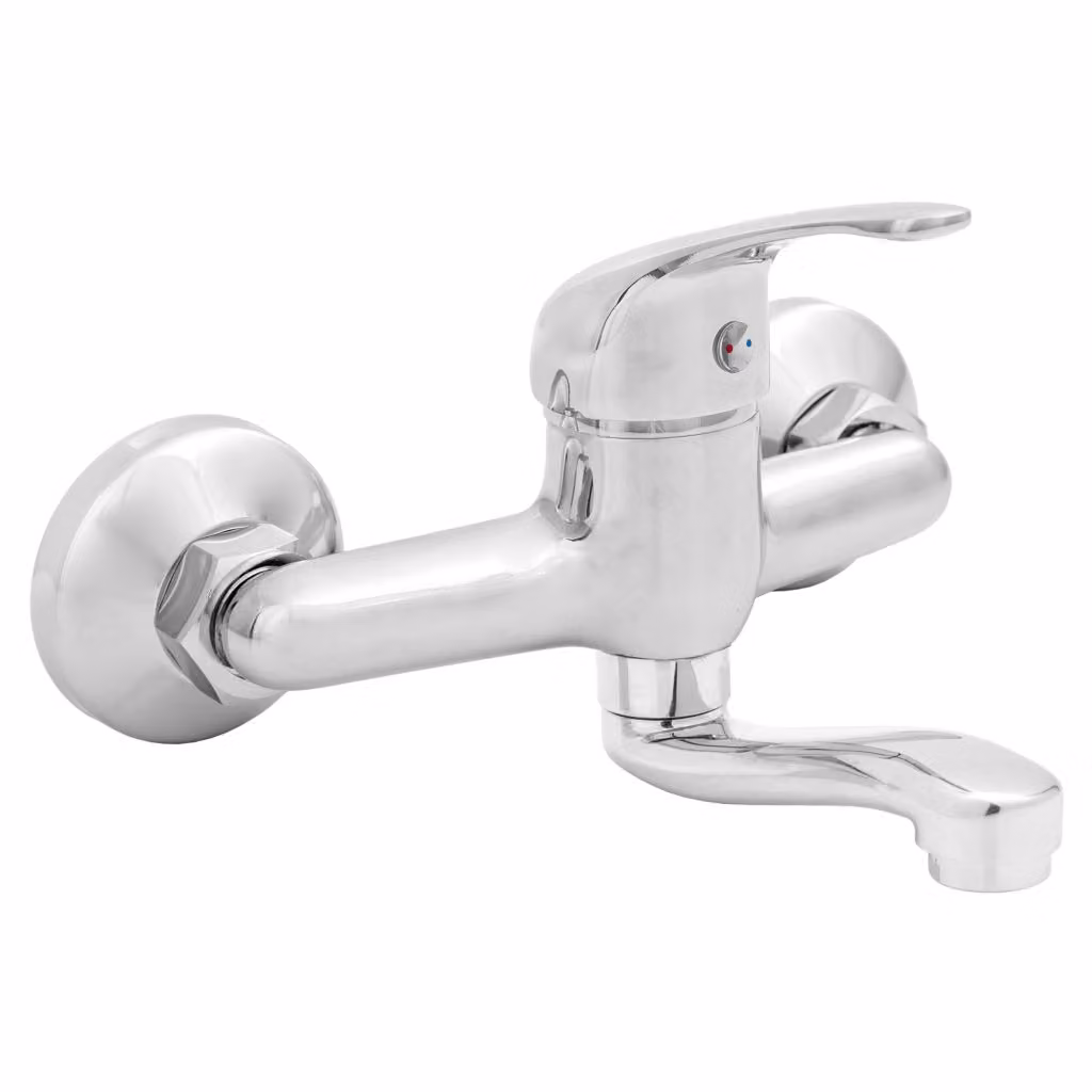 Miscelatore per lavabo a parete cromato Invena Mitris