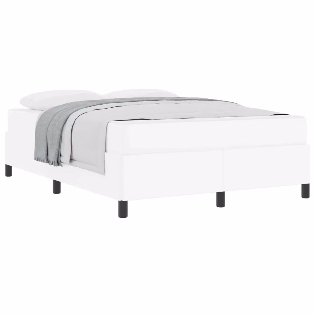Letto moderno vidaXL con materasso e struttura imbottita in tessuto bianco L: 160 cm, P: 200 cm, H: 203 cm – 2