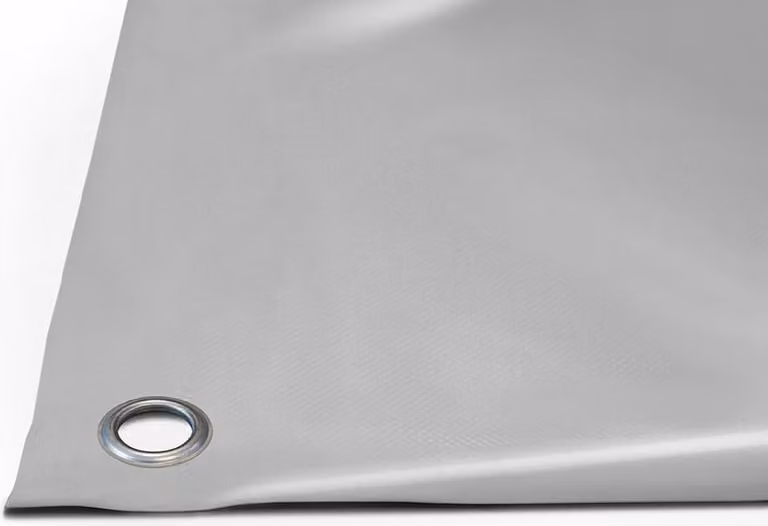 Telone per camion in PVC 900g/m² (3m x 2m, occhielli rotondi da 20mm, grigio RAL7038) venduto al metro con/senza occhielli Telone per tetti Telone per camion industriali Telone per campeggi Telone di protezione Telone di legno