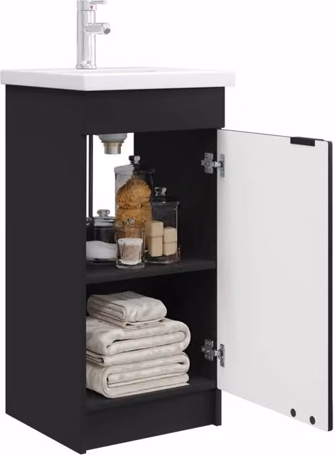 Mobile da bagno con Lavabo | Armadio Lavabo Nero 42 x 40 x 84,5 cm