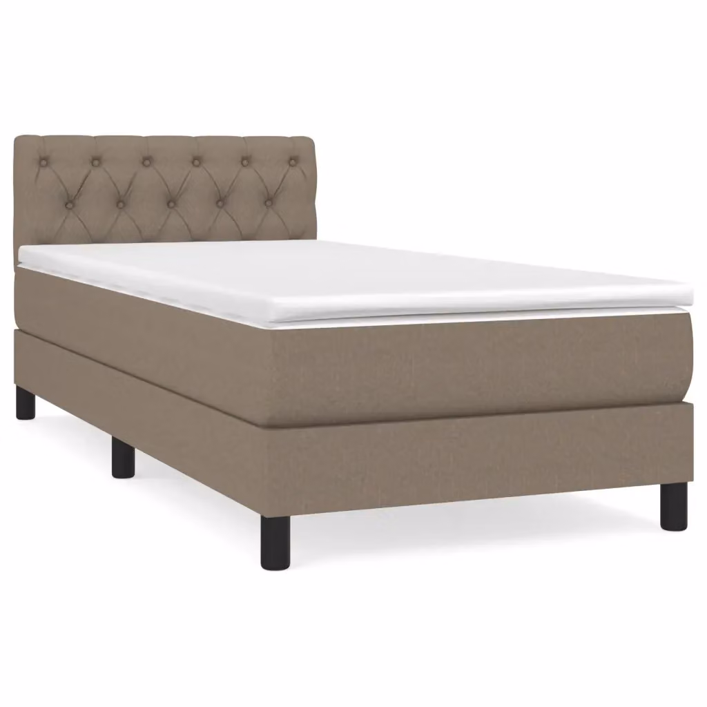 vidaXL Giroletto a Molle Ibrido con Materasso in Tessuto, Colore Tortora, L/P/H: 80 x 200 x 45 cm – 2