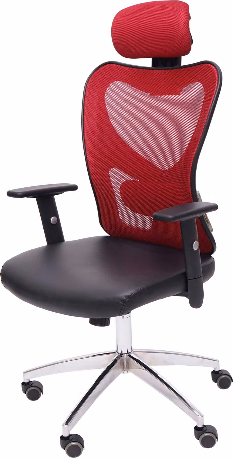 Sedia da ufficio professionale Pamplona, poltrona direzionale girevole, sedia da scrivania, ecopelle ~ rossa