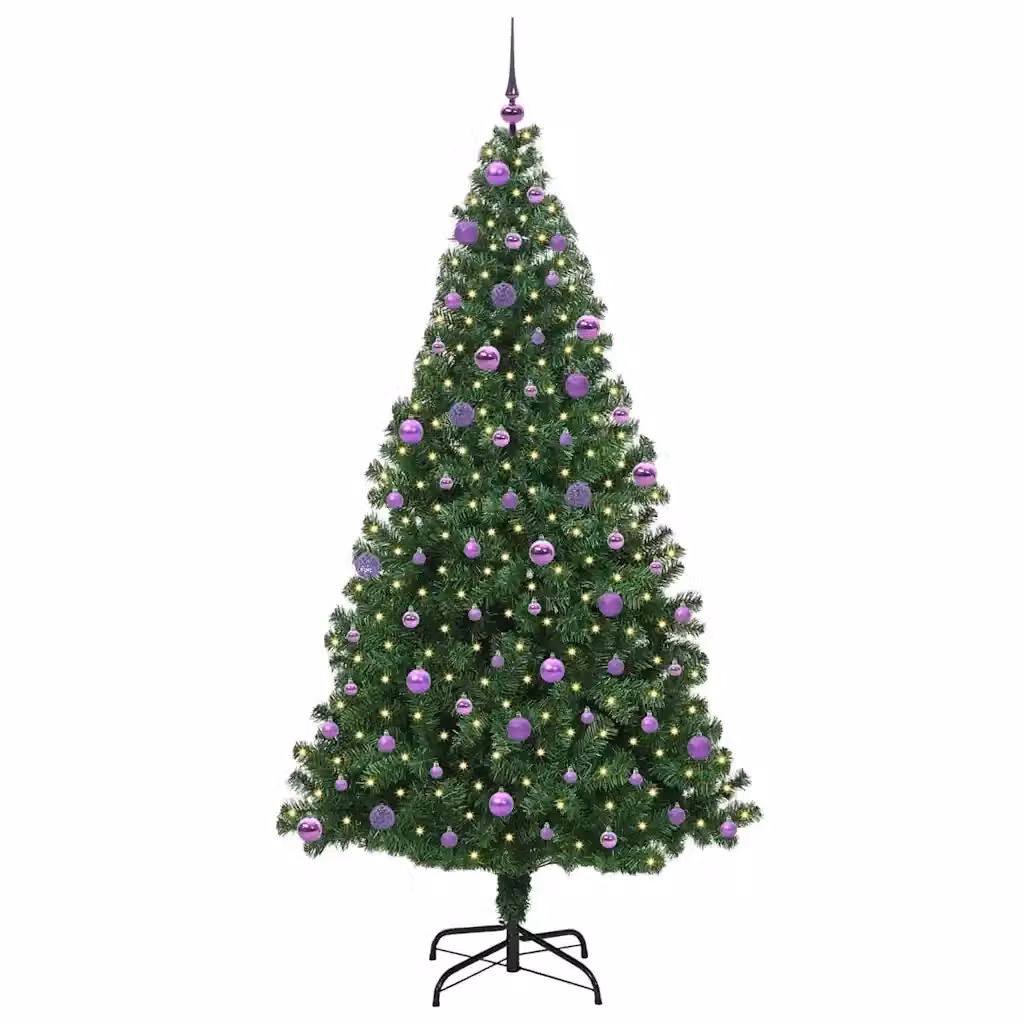 Albero di Natale artificiale verde vidaXL con 300 LED luce bianca calda, Altezza: 210 cm – 2