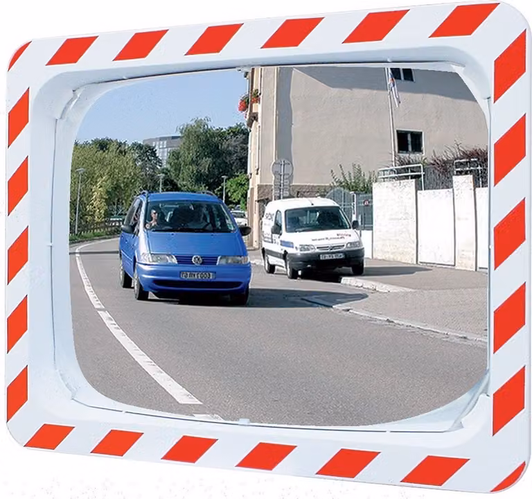 Specchio stradale SPL H400xW600mm plastica, rosso/bianco f.2 indicazioni 9m