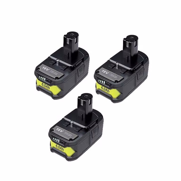 Batteria RYOBI 18V, capacità 6,0Ah, compatibile con gli utensili RYOBI , 3 batterie