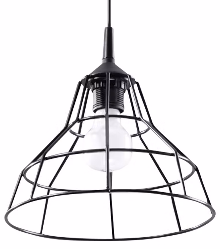 ANATA lampada a sospensione nera 1xE27 15W acciaio 95x25x25cm Sollux Lighting