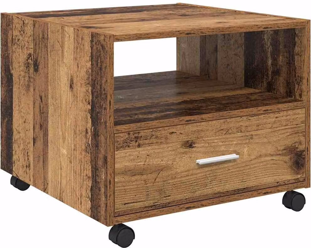 Tavolino da salotto con cassetto Legno vecchio 55 x 55 x 45cm