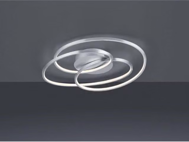 Plafoniera Gale 3 Cerchi Nichel Opaco Led 38,5w Dimmerabile L60 cm Trio Lighting