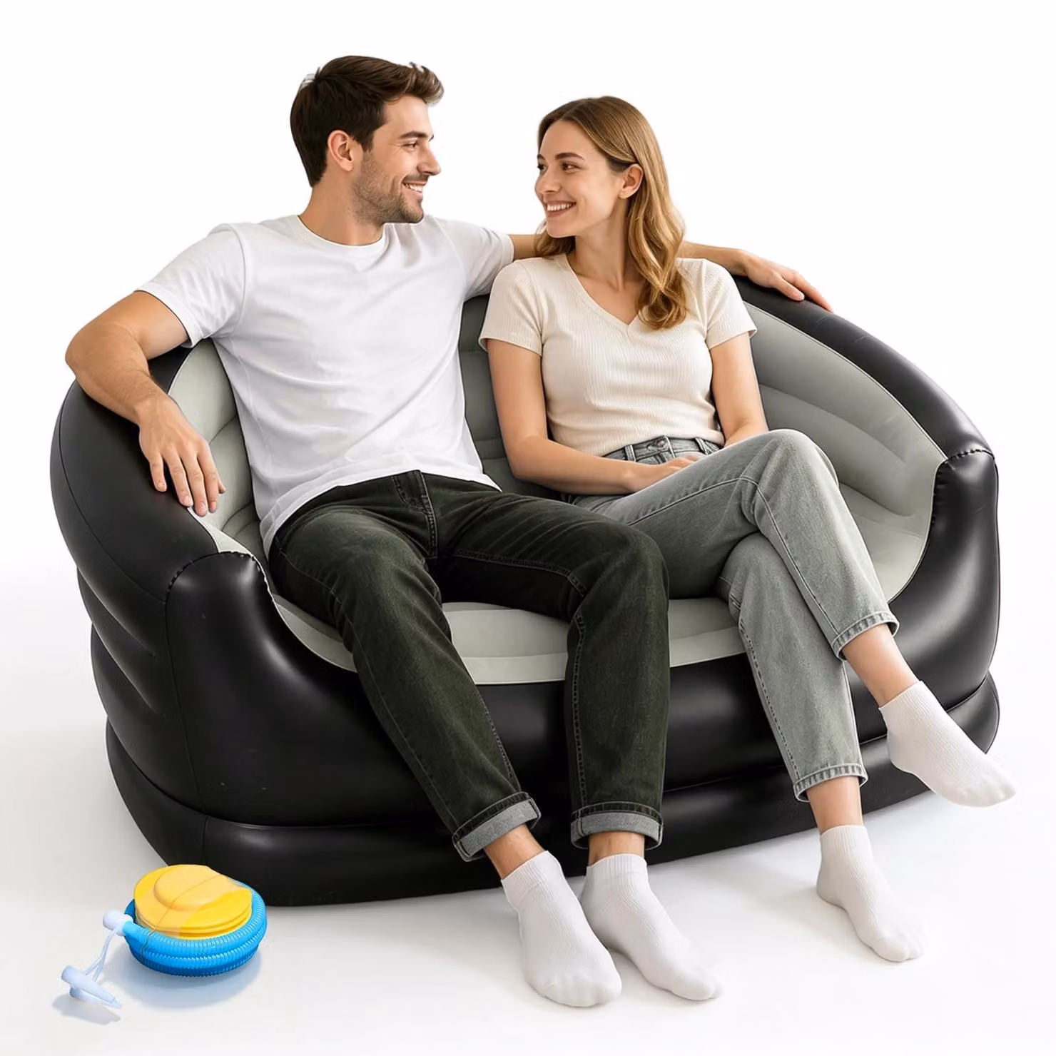 Solidchoice - Divano gonfiabile, poltrona gonfiabile a 2 posti, ideale per interni ed esterni