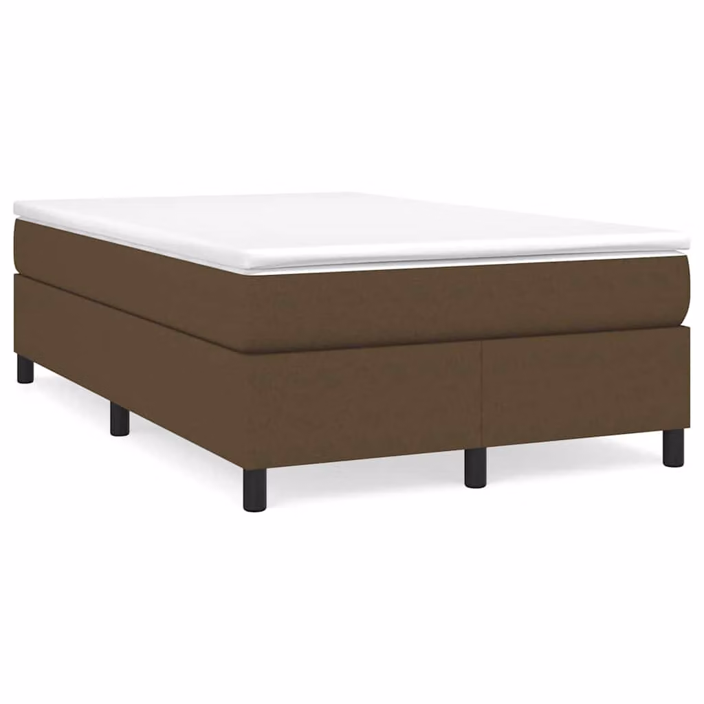 vidaXL Giroletto a Molle Ibrido con Materasso in Tessuto Marrone e Bianco L/P/H: 200 x 120 x 33,5 cm – 1