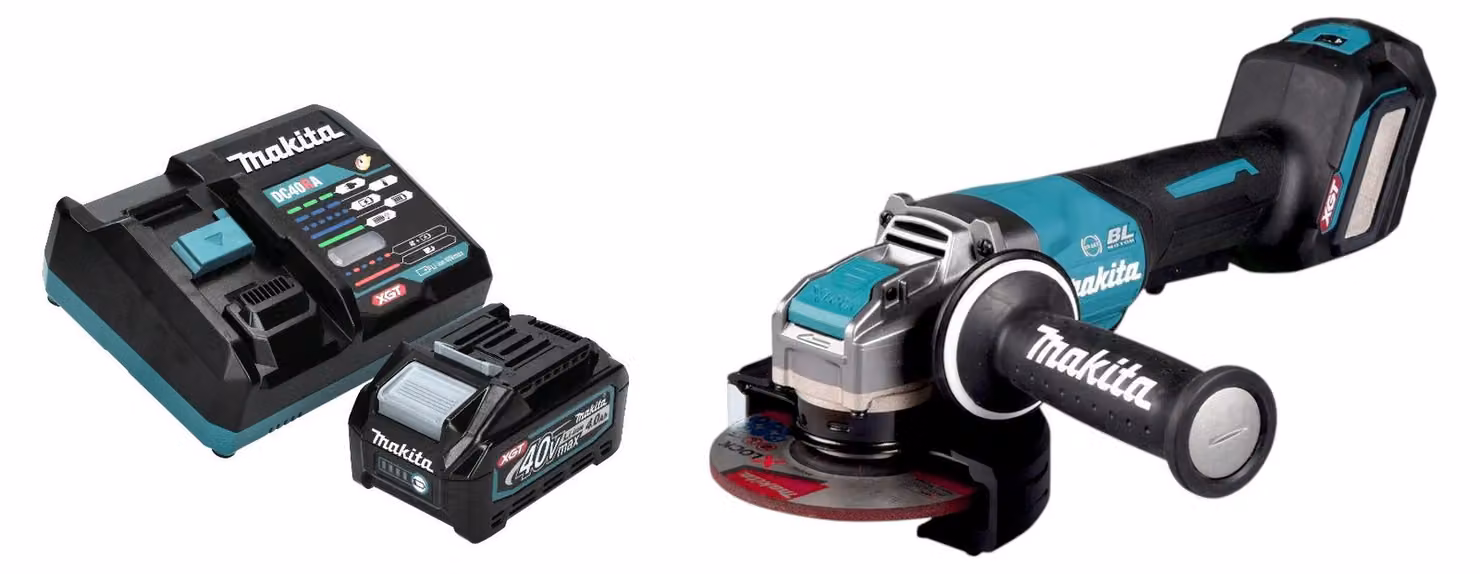 Makita GA 044 GM101 Smerigliatrice angolare a batteria 40 V max. 125 mm X-LOCK Brushless + 1x batteria ricaricabile 4,0 Ah + caricabatterie