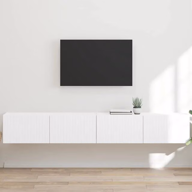 Set di 2 mobili TV da parete vidaXL bianchi in stile moderno L: 60 cm, P: 31 cm, H: 29,5 cm – 1