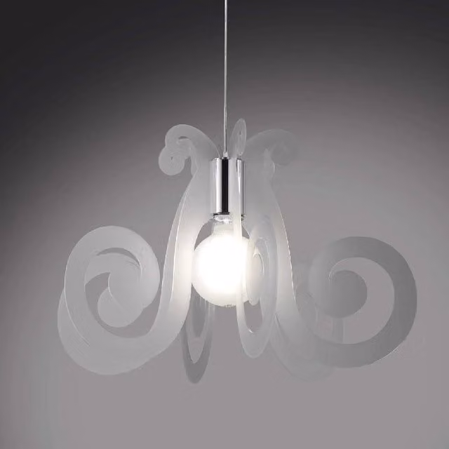 Lampadario a sospensione in Plexiglas MIZAR Satinato diametro 64x h41 cm
