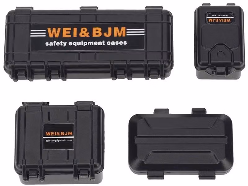 Set di 4 scatole per il trasporto di utensili, scala 1:24, colore nero