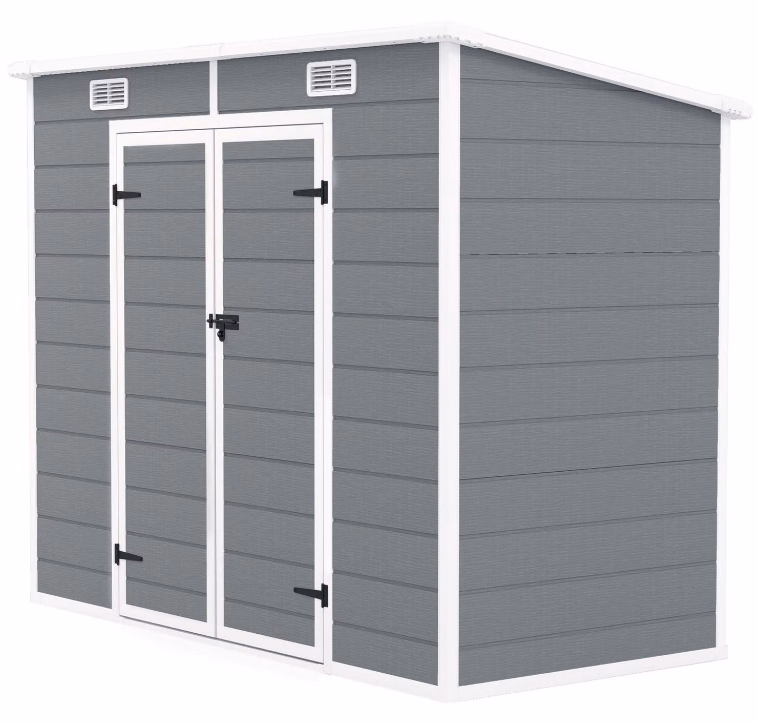 Capanno da giardino per attrezzi | Colore: Grigio | Dimensioni: 125x238x165/183 cm
