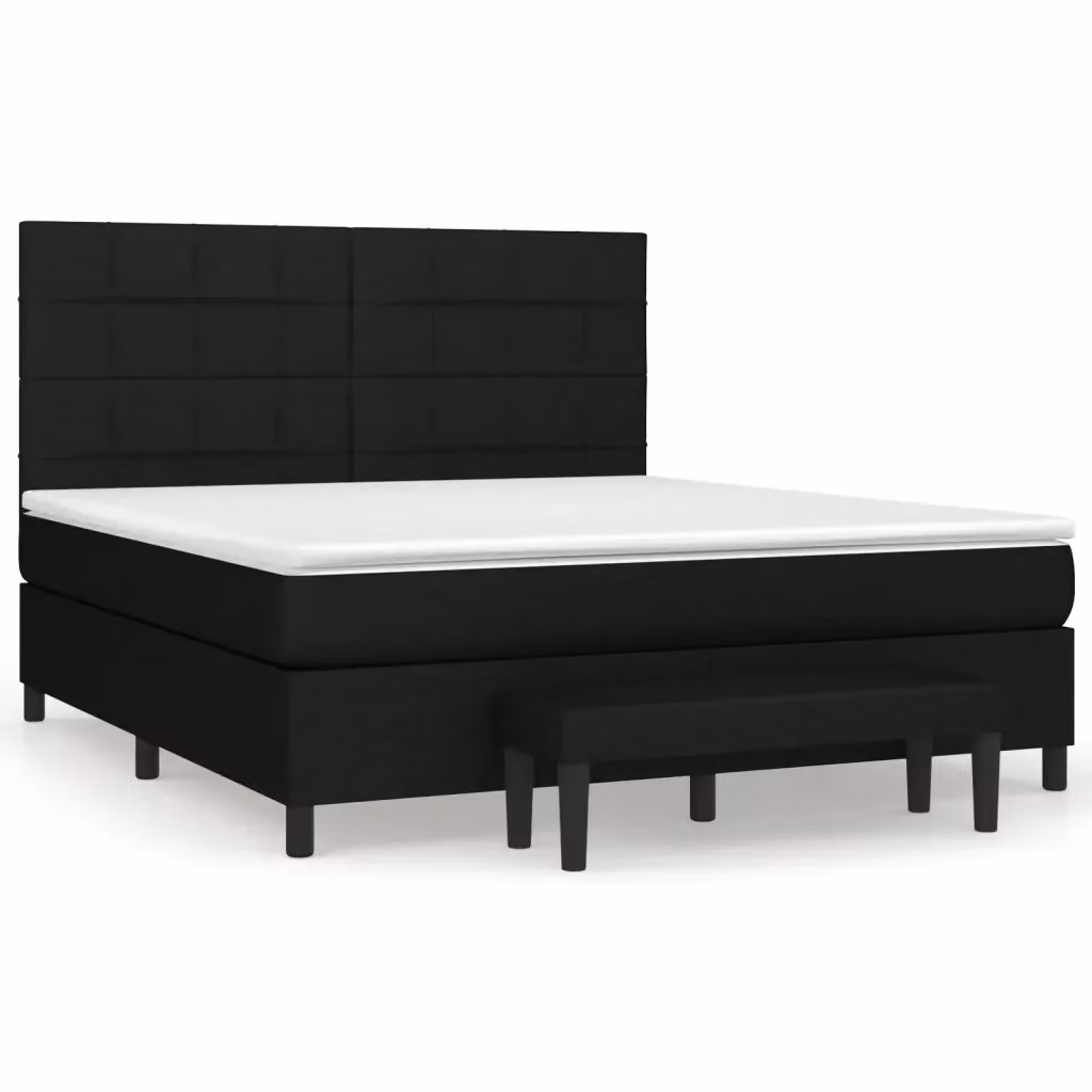 Letto Ibrido con Giroletto a Molle e Materasso vidaXL, Colore Nero e Bianco, L/P: 160 x 200 cm – 2