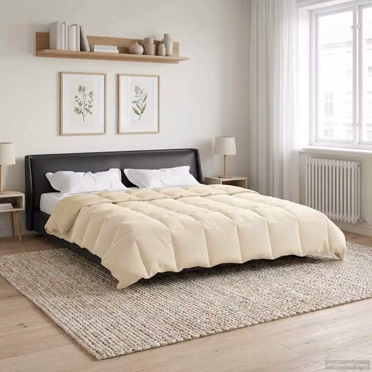 vidaXL Piumone Invernale per Adulti in Fibra Traspirabile e Reversibile, Beige, L/P: 240 x 220 cm