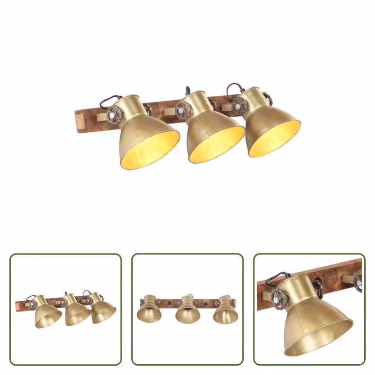 The Living Store Lampada da parete industriale Ottone 65x25 cm E27