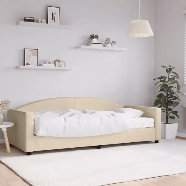 Divano Letto con Materasso-Sofa Letto-Daybed Crema 90x200 cm in Tessuto 190887
