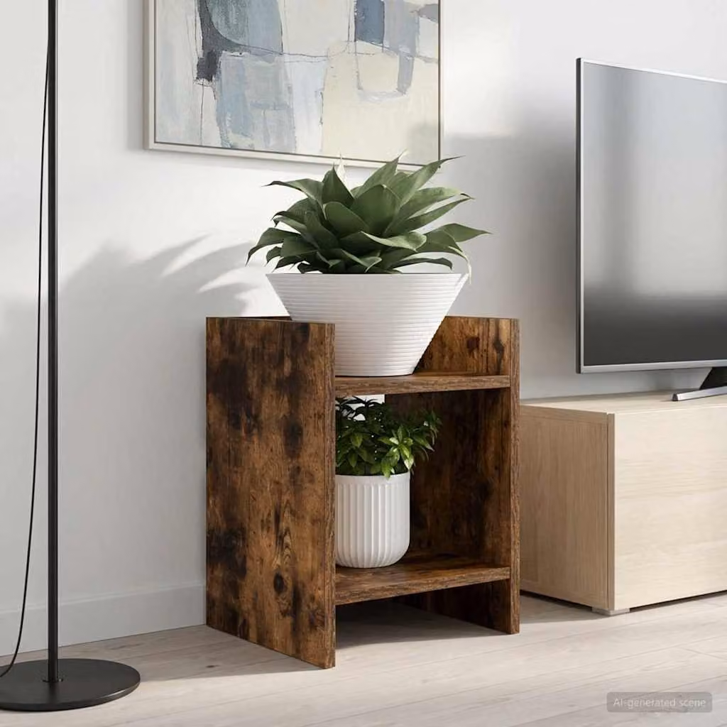 vidaXL Supporto per piante moderno in legno MDF marrone L/P/H: 30 x 30 x 40 cm