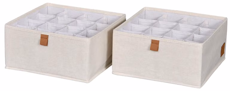 Set di contenitori, 2 pezzi, color beige, multifunzionali, adatti per la casa e l'ufficio