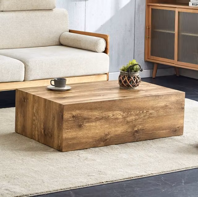 Tavolino da salotto ULEVR 90x50x30 cm effetto legno, in MDF monoblocco con piedini antiscivolo