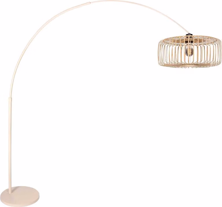 Lampada da terra - beige naturale - Sparkled Light - bambù metallo - lampada ad arco - E27 - 4320CR - Steinhauer