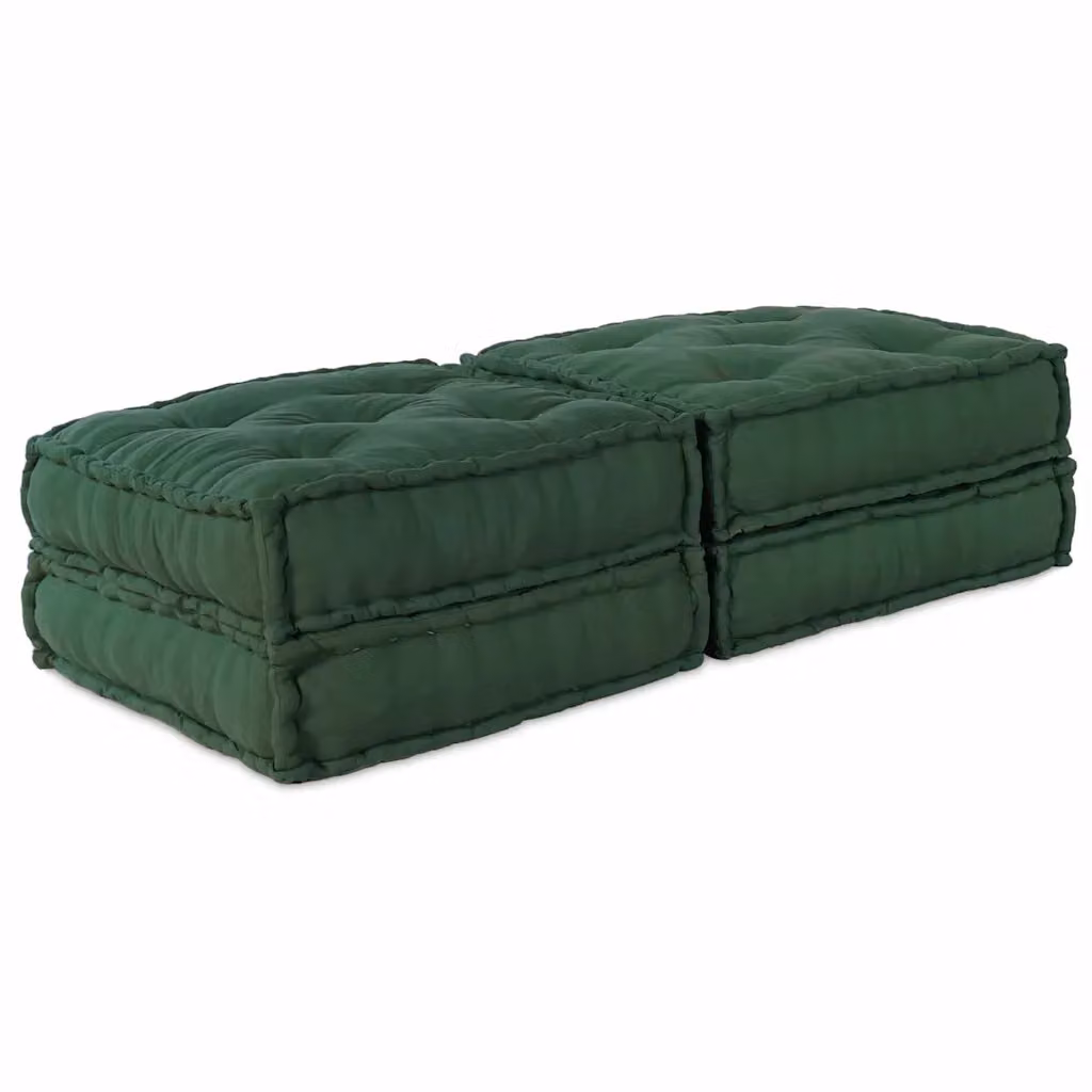 Set di 2 unità di divano modulare vidaXL in tessuto verde per soggiorno o giardino L/P/H: 140 x 70 x 36 cm