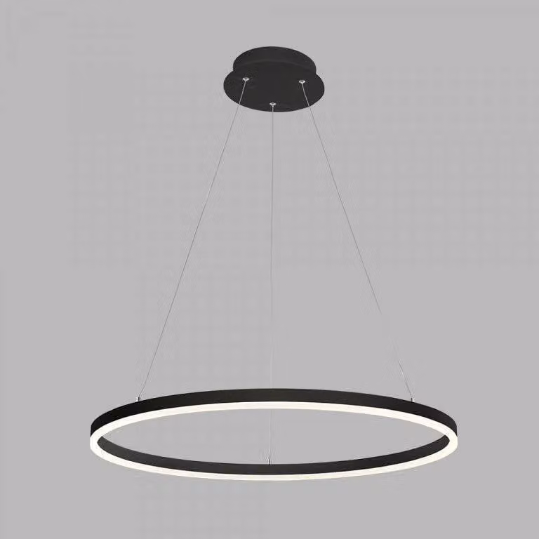 Lampadario LED dimmerabile CIRCLE P-Z CRI90, variante: Ø 800 x 33 x 2500 mm, 62 W, 3000 K, nero, DALI